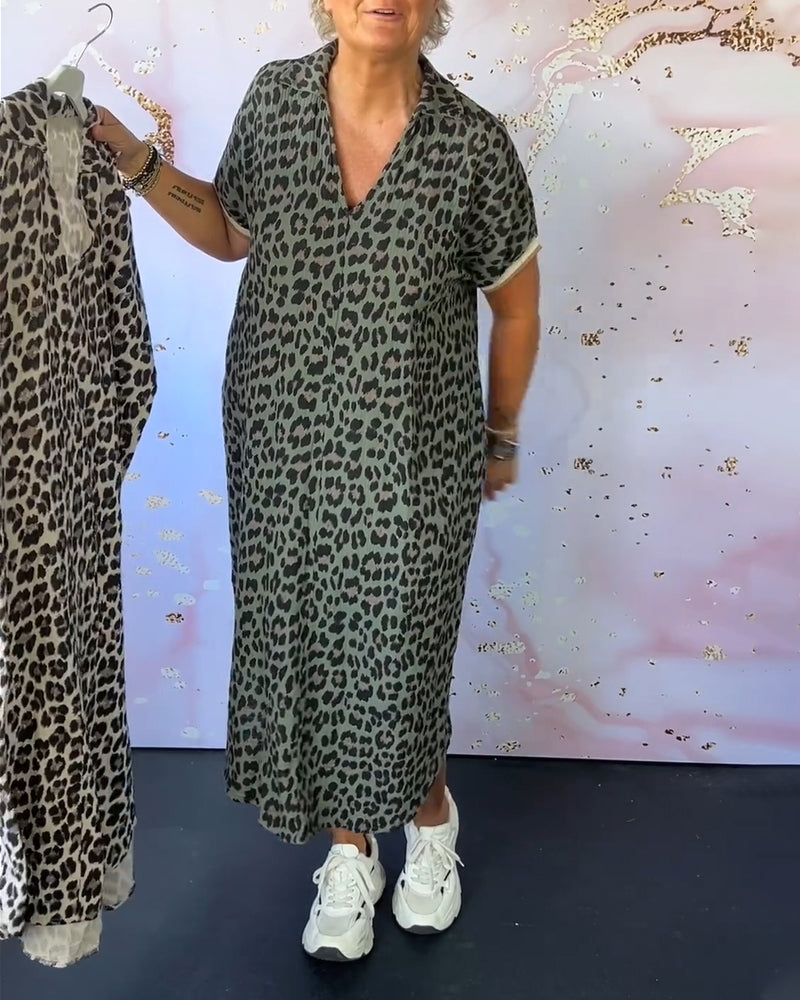 Wiesława – Elegancka sukienka w leoparda