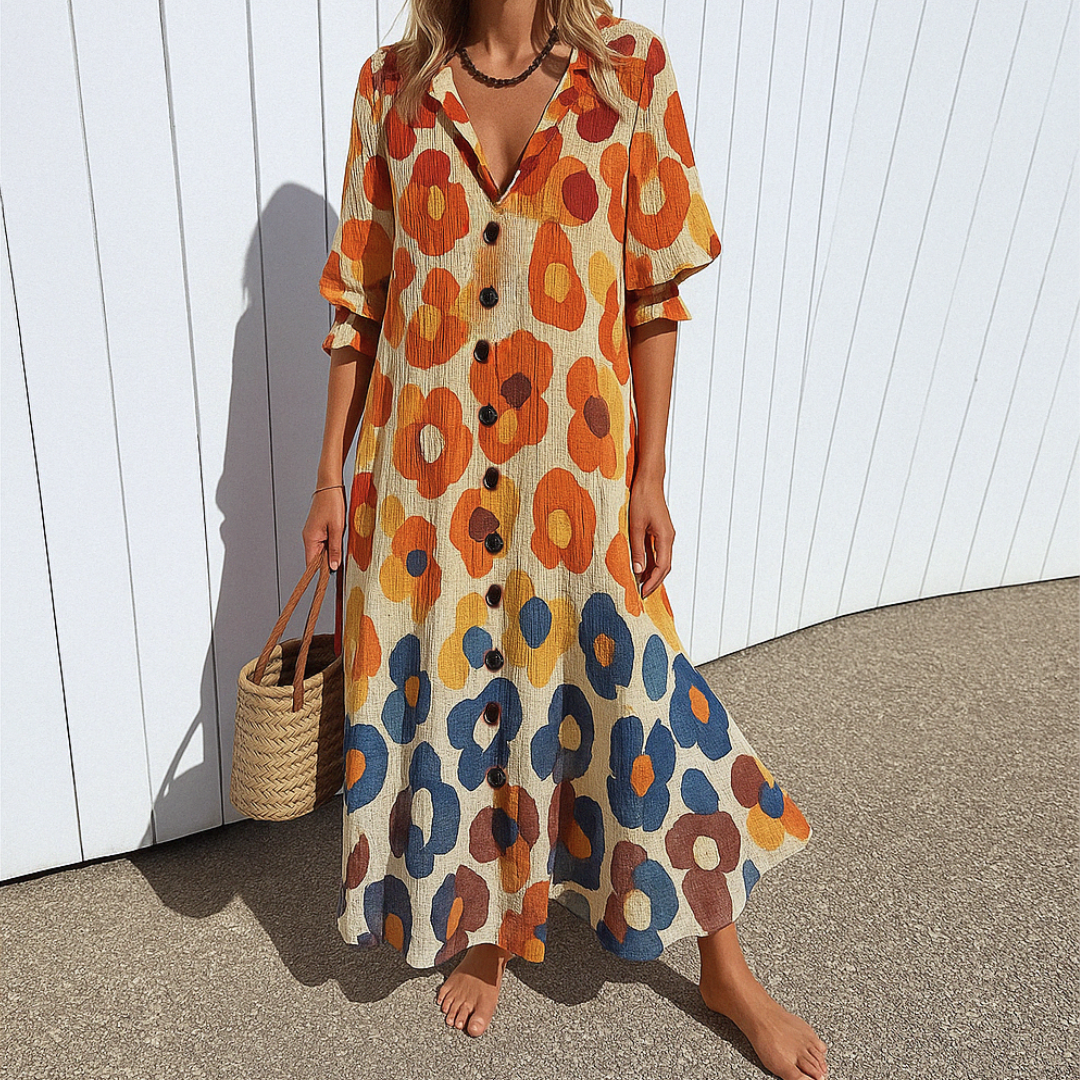 Talina – Elegancka, wyszczuplająca sukienka w stylu boho