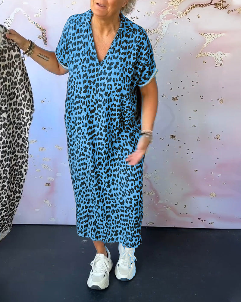 Wiesława – Elegancka sukienka w leoparda