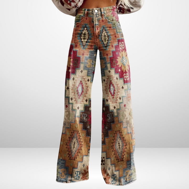 ALMA™ | Eleganckie Spodnie w Stylu Geometricznym Vintage