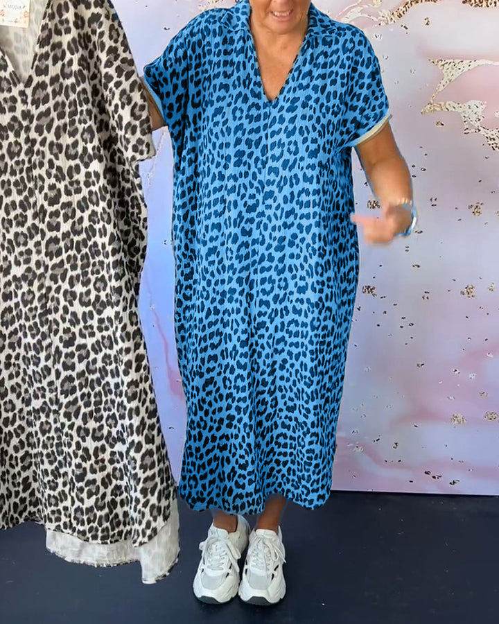Wiesława – Elegancka sukienka w leoparda