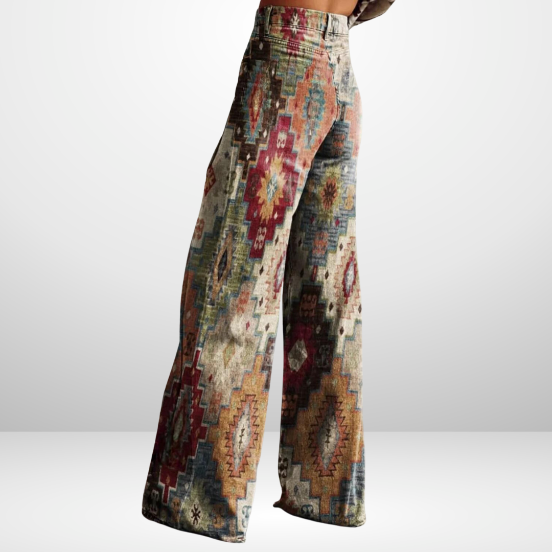 ALMA™ | Eleganckie Spodnie w Stylu Geometricznym Vintage