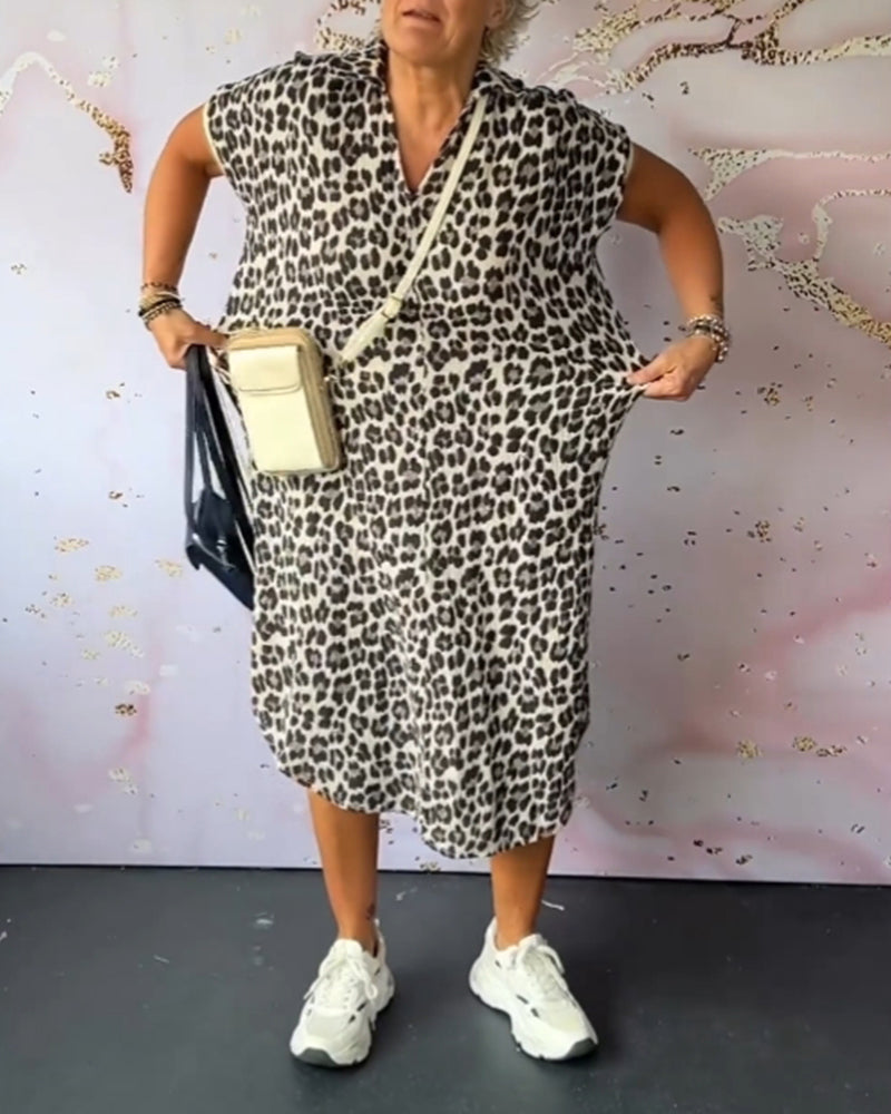 Wiesława – Elegancka sukienka w leoparda
