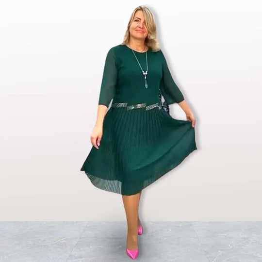 Aura - Elegancka plisowana, lekka sukienka damska