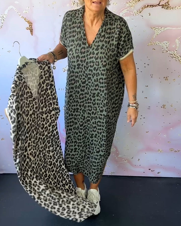 Wiesława – Elegancka sukienka w leoparda