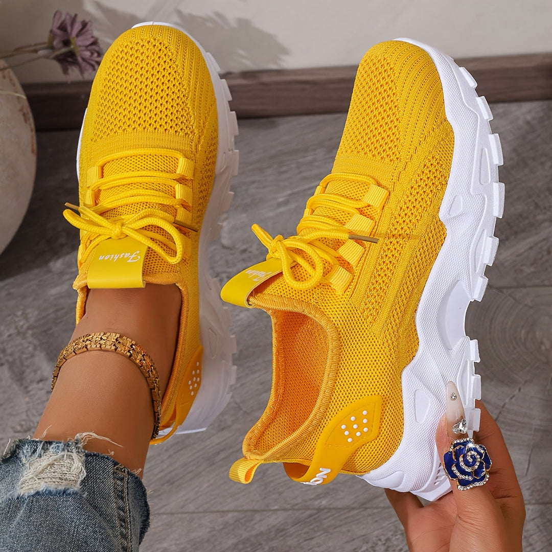 Cristela | Sportowe buty z siateczki Gruba podeszwa &amp; Sznurowane zapięcie