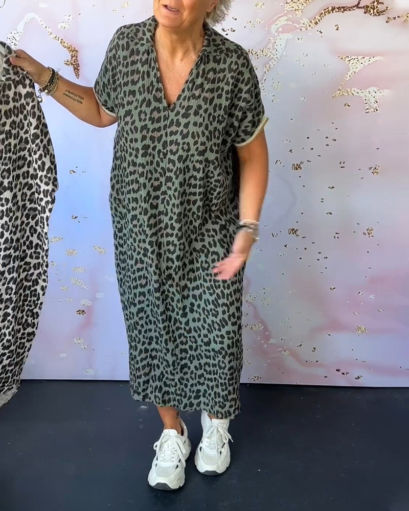 Wiesława – Elegancka sukienka w leoparda