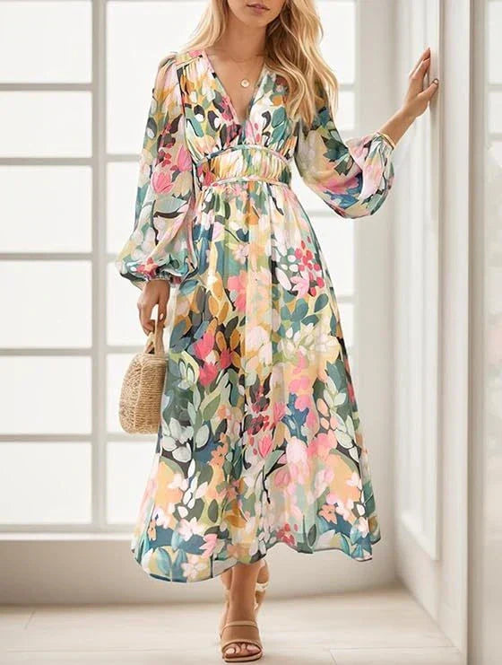 Ilona – Elegancka różowa maxi sukienka
