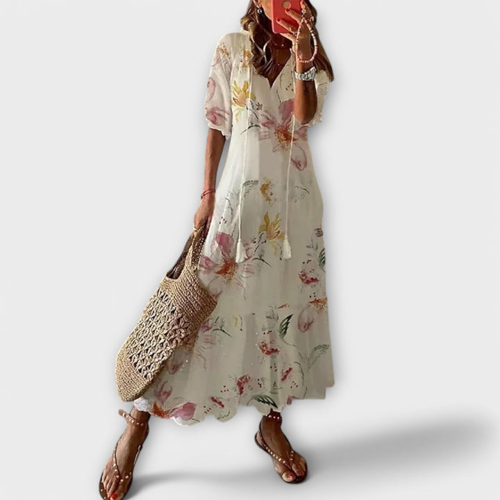 Damska boho sukienka maxi z zwiewnym krojem na wakacje