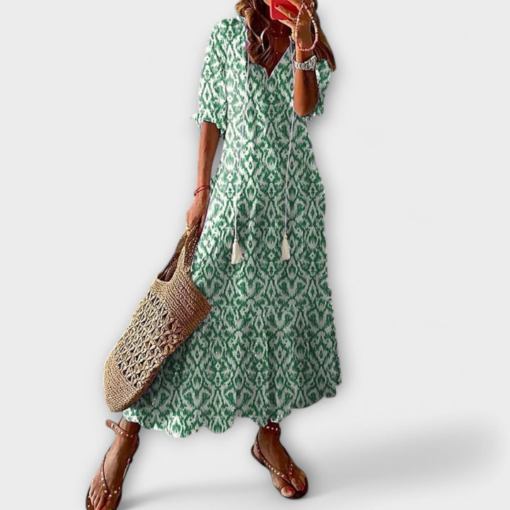 Damska boho sukienka maxi z zwiewnym krojem na wakacje