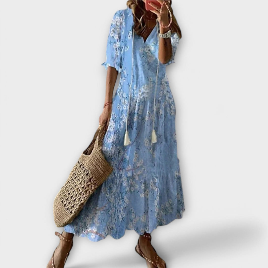 Damska boho sukienka maxi z zwiewnym krojem na wakacje