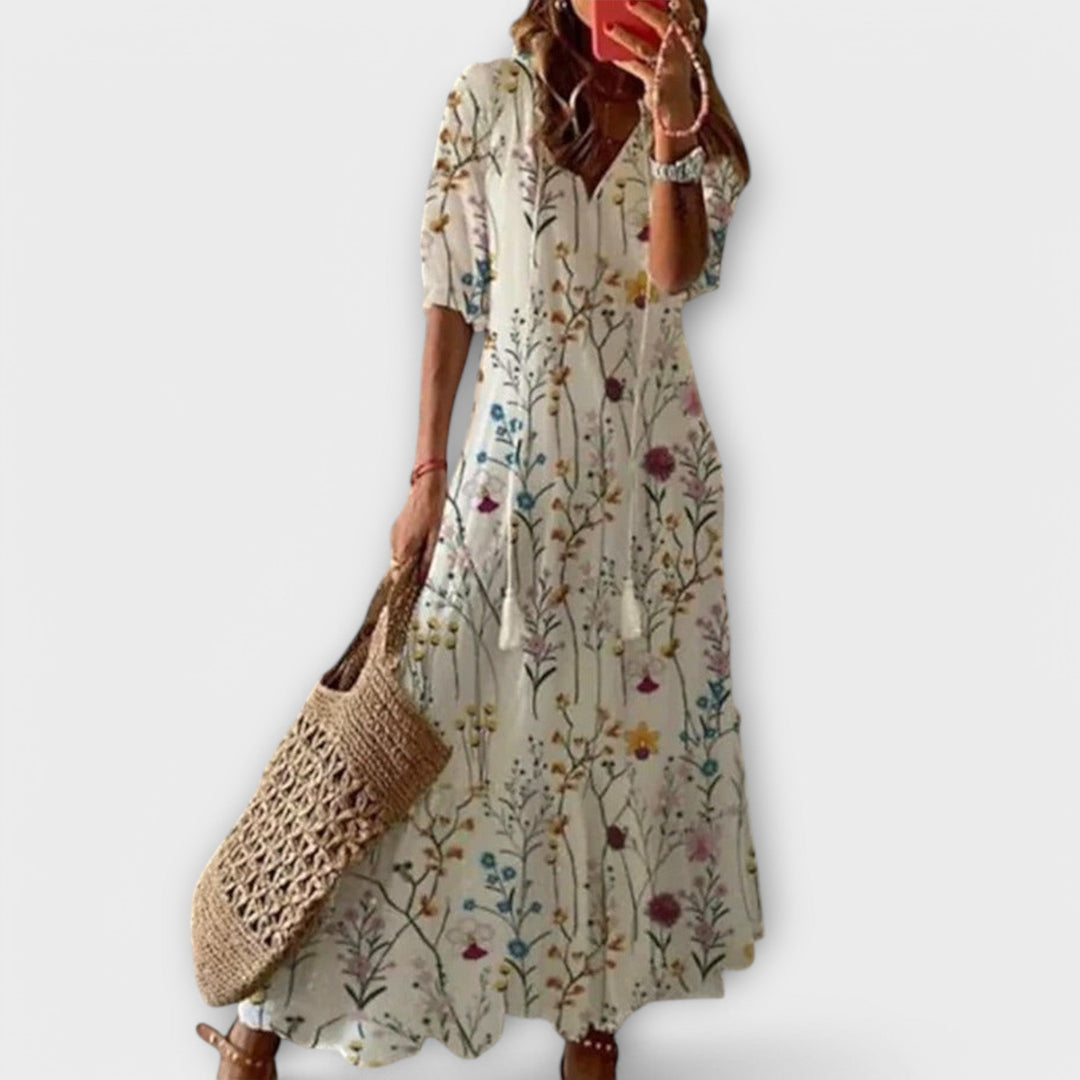 Damska boho sukienka maxi z zwiewnym krojem na wakacje