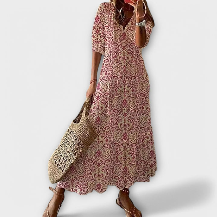 Damska boho sukienka maxi z zwiewnym krojem na wakacje