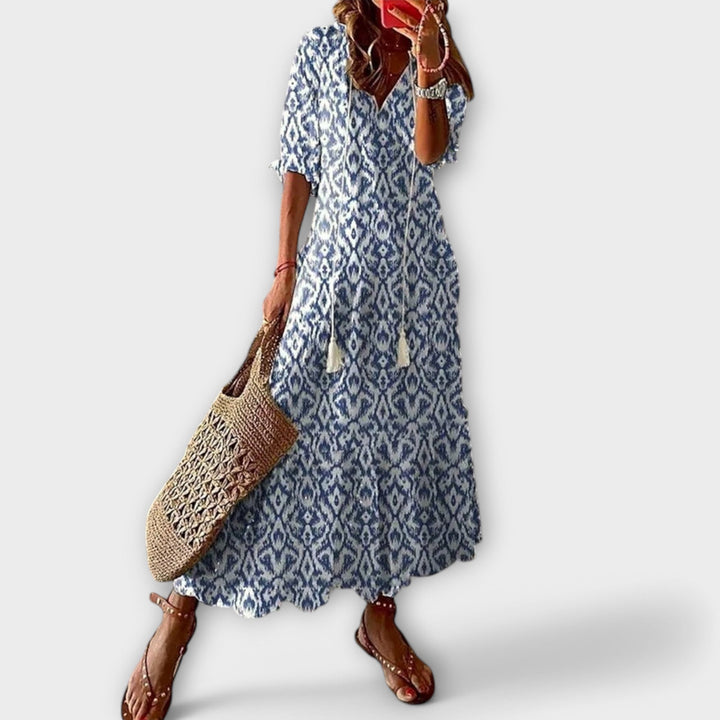 Damska boho sukienka maxi z zwiewnym krojem na wakacje